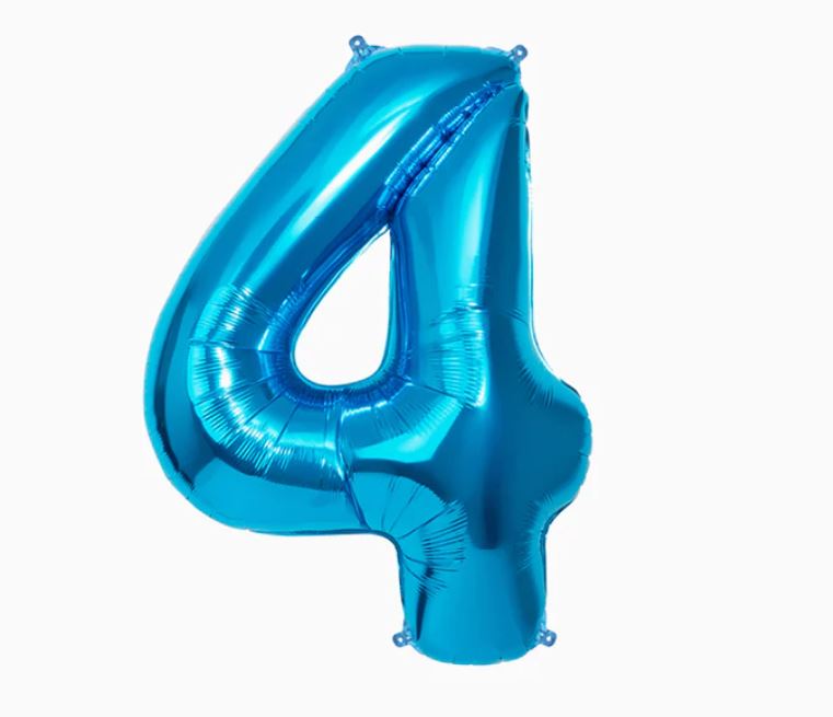 Número 4 - Azul Eléctrico 100cm
