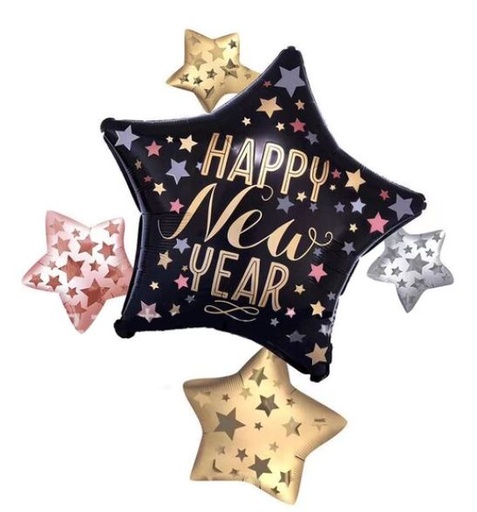 Globo Estrellas Happy New Year 70 cm