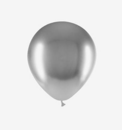 Globos látex - Plata Cromado - 12cm