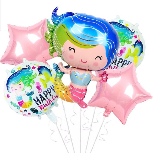 Conjunto de 5 globos - Sirena