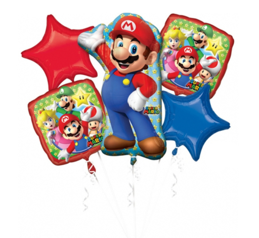 Conjunto de 5 globos - Mario Bross