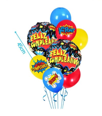 Conjunto de 8 globos - Feliz cumpleaños Viñetas
