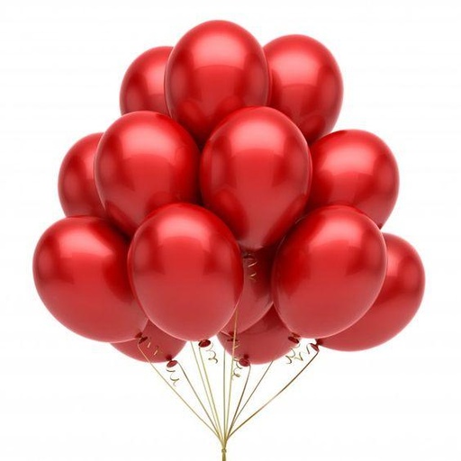 Globos Látex - Rojo Metalizado - Paq 50 unidades