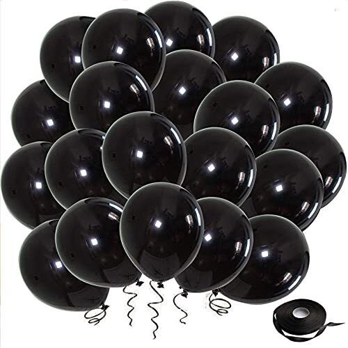 Globos látex 30cm - Negro - Paq 50 unidades