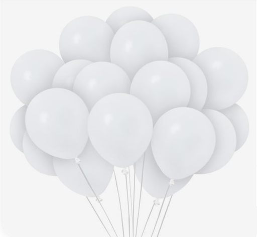 Globos látex 30 cm - Blanco - Paq 50 unidades