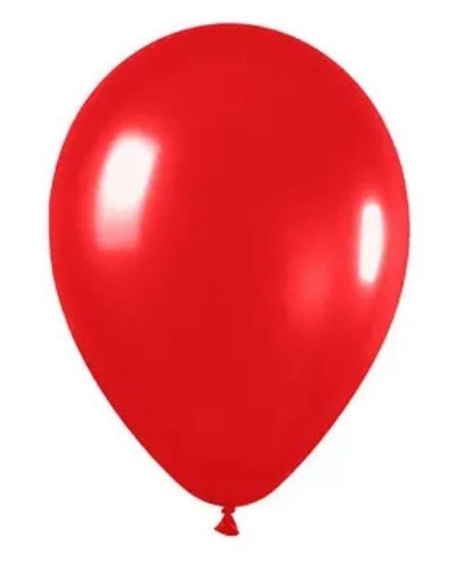 Globos Látex 30cm - Rojo Metalizado - 50 unidades